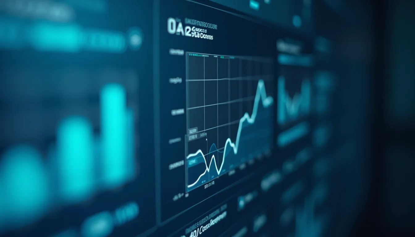 Close-up view of a digital dashboard showing business analytics
